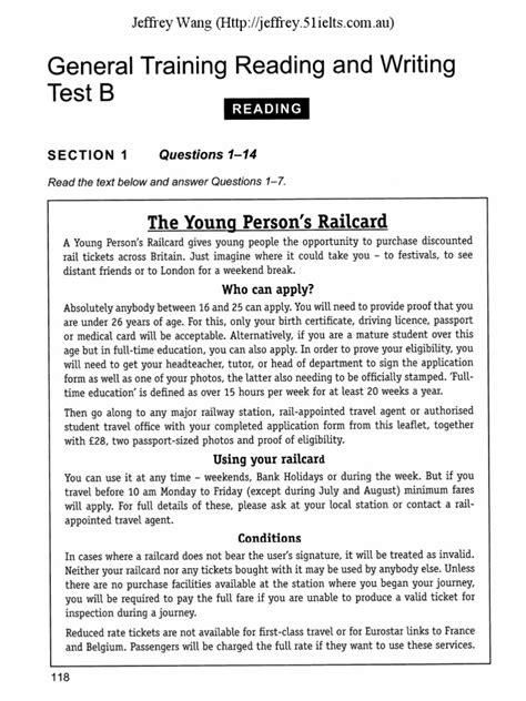 GT Reading Test 7 Section 1 .